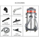 Wutfly 26 Gallon Stainless Steel Commercial Wet / Dry Vacuum Cleaner - Image 3